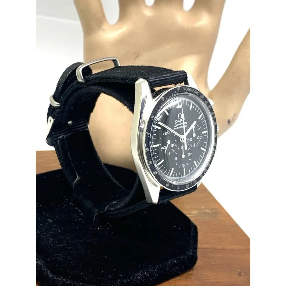 Omega Speedmaster Men's Watch 145.022 Swiss Manual 861 Black Dial Nylon Strap